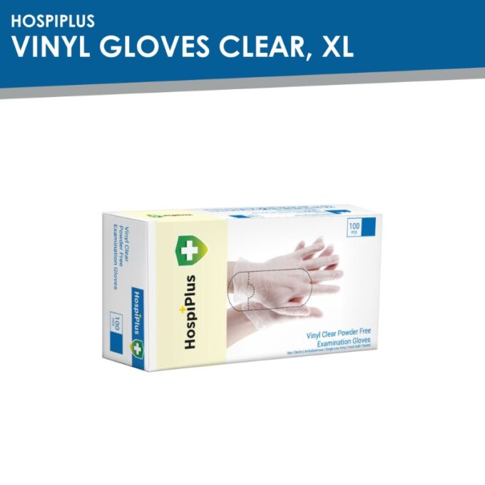 Hospiplus Vinyl Gloves Clear, XL