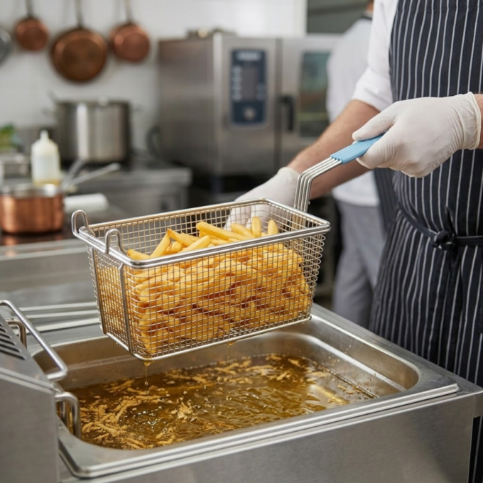 Jiwins FB3215 Fryer Basket 320x150x135mm, Light Blue