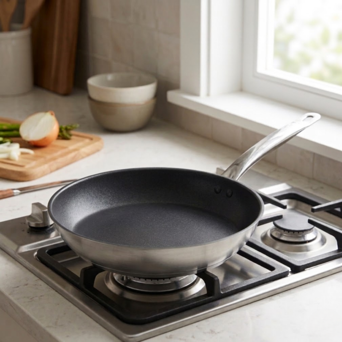 Jiwins FPN26 SS Fry Pan with Non Stick Coating 10″