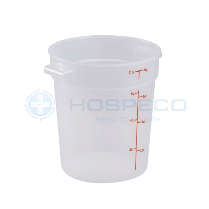 Jiwins P-104P Round Food Storage Container 7.5L, Translucent/White