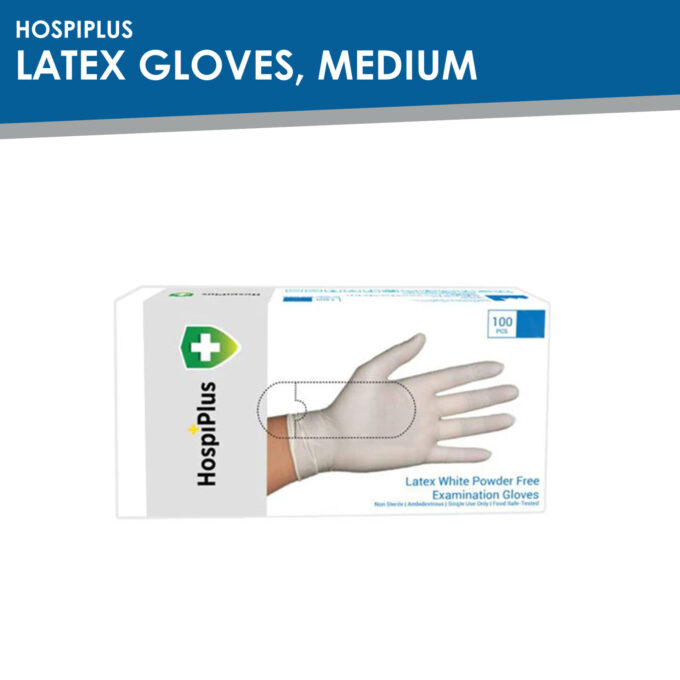HospiPlus Latex Gloves, Medium