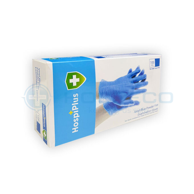 HospiPlus Vinyl Gloves Blue, XL