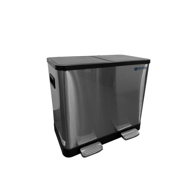 MaxBin 24L Dual Stainless Steel Step Bin, 12x12L