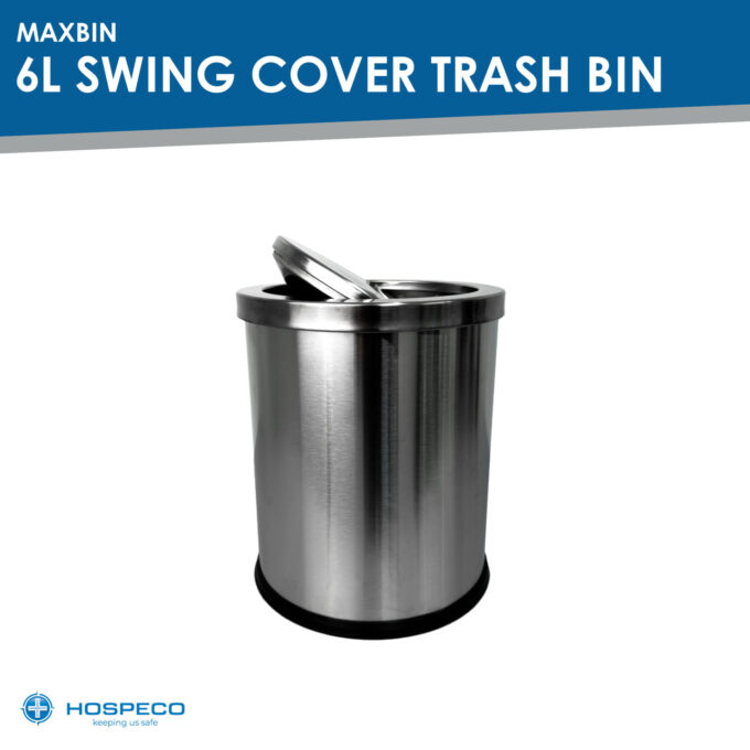 MaxBin 6L Stainless Steel Swing Cover Trash Bin
