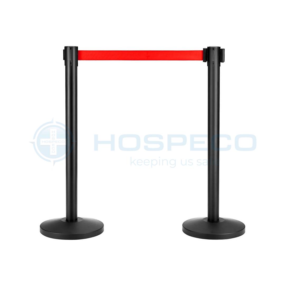 Stanchion-Black-post-with-Red-Retractable-Belt