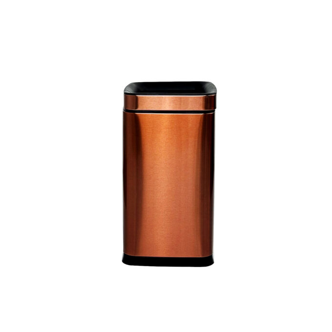 8L Rosegold ectangular Open Top Trash Bin with Plastic Inner Bin