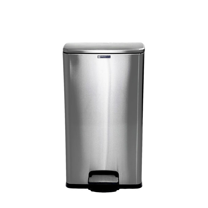 Maxbin Stainless Steel Squared Step Bin 40L
