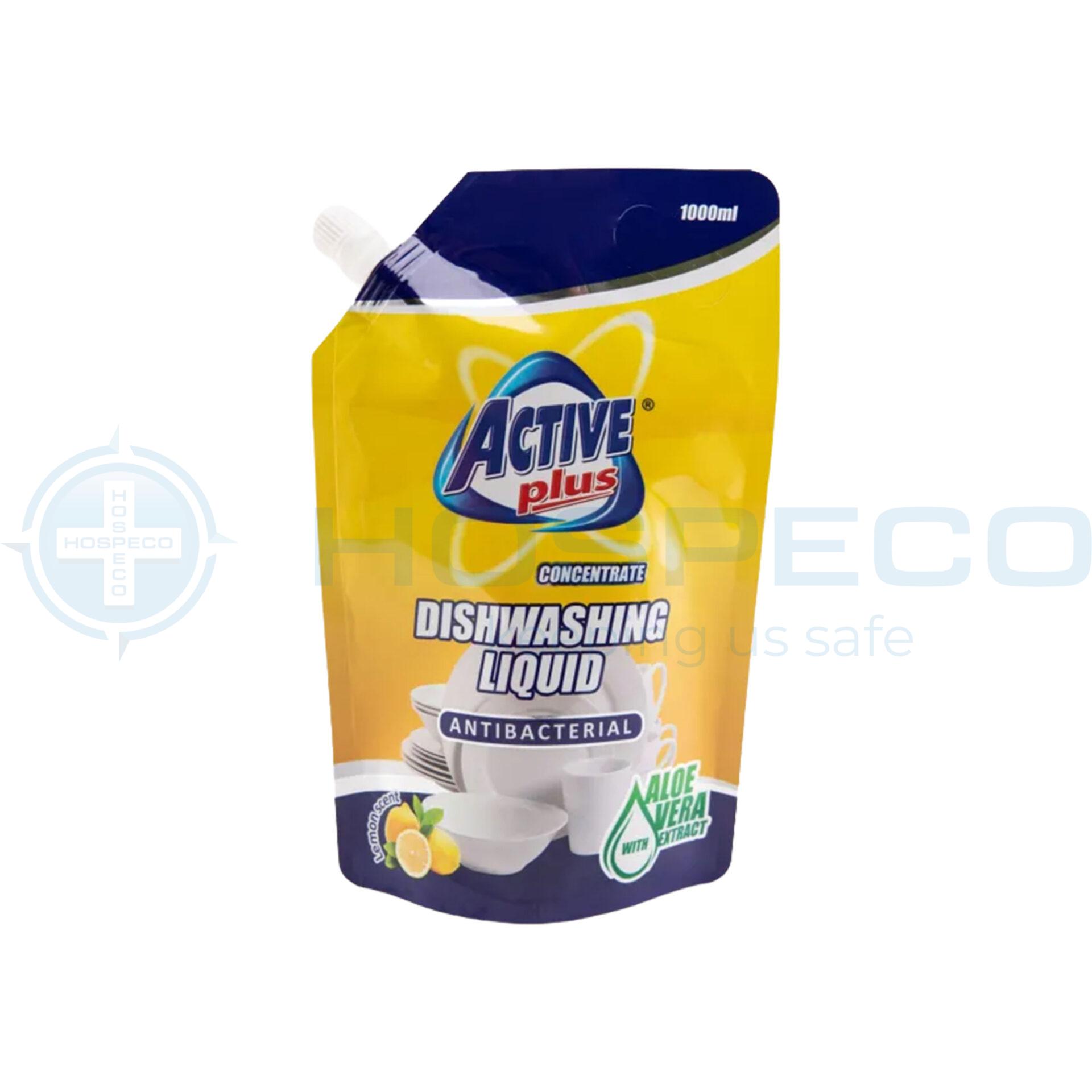 Active Plus Concentrate Dishwashing Liquid Antibacterial Lemon Scent 1000ml - 1