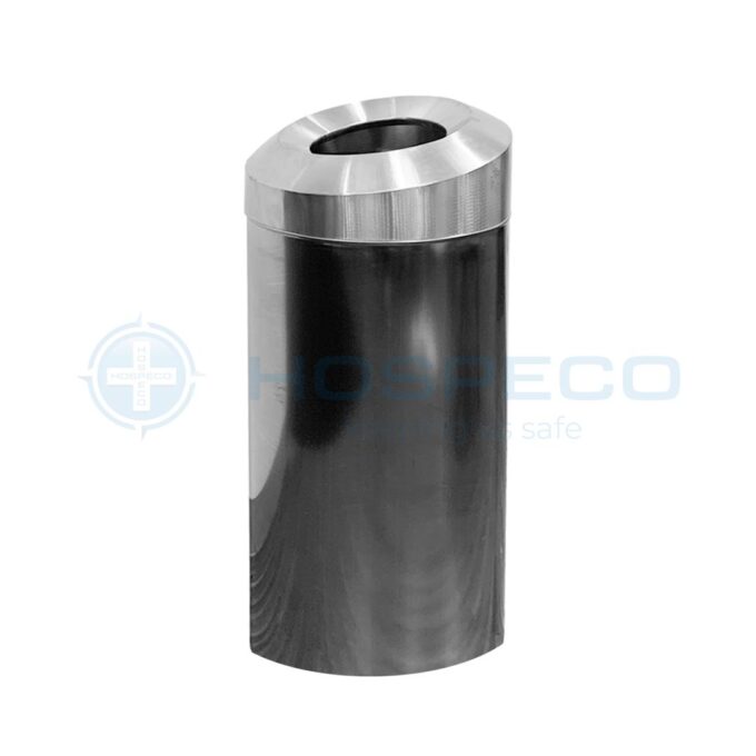 44L Stainless Steel Cylindrical Slanted Cover Trash Bin