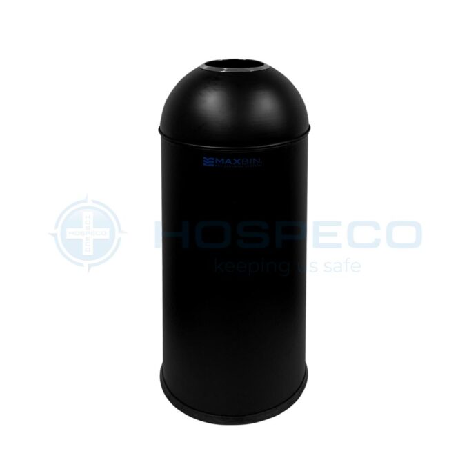MaxBin 50L Metal Black Open Lid Trash Bin