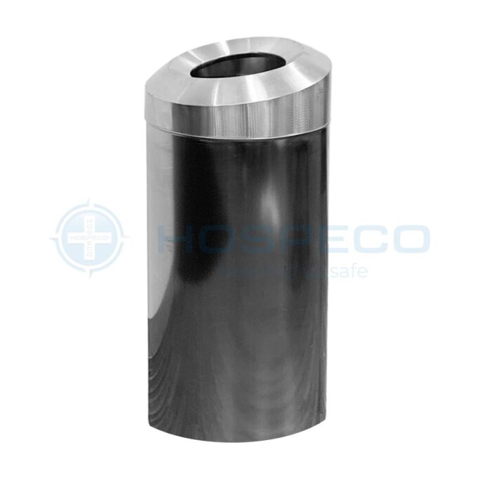 50L Stainless Steel Cylindrical Slanted Cover Trash Bin
