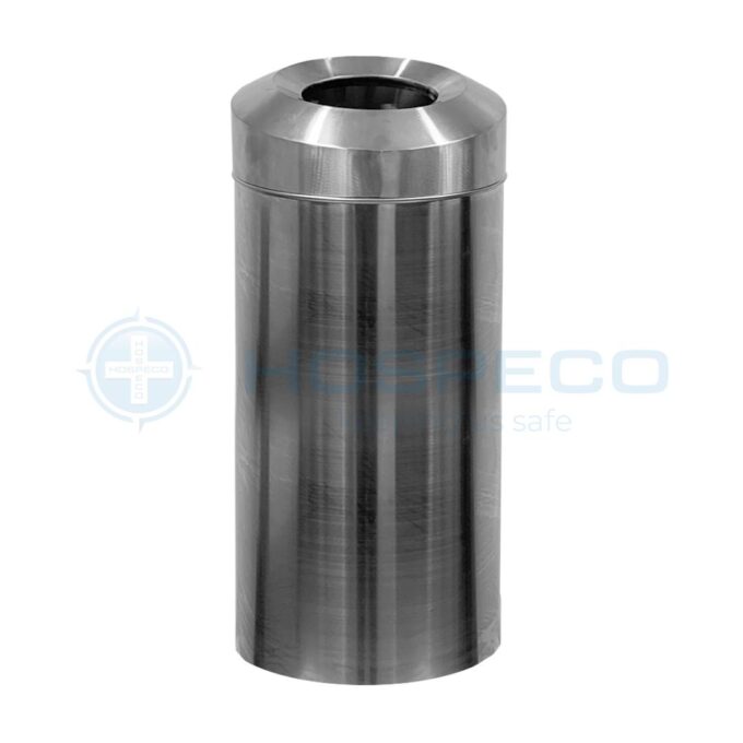 50L Stainless Steel Cylindrical Slanted Cover Trash Bin
