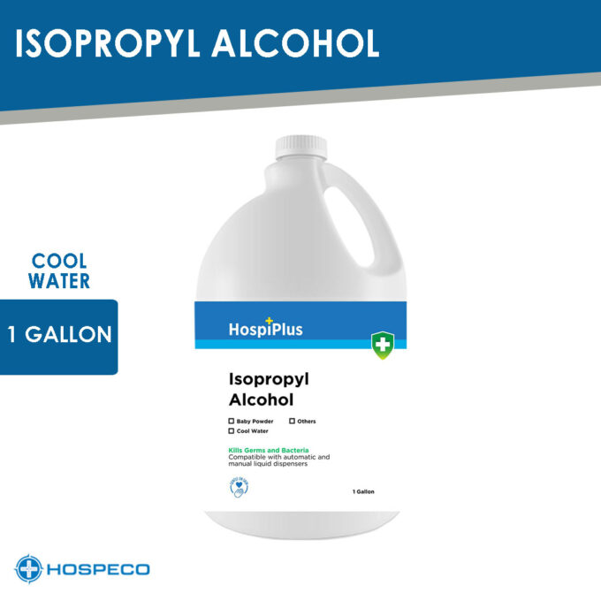 HospiPlus Isopropyl Alcohol Cool Water Gallon | Antiseptic Disinfectant | HOSPECO