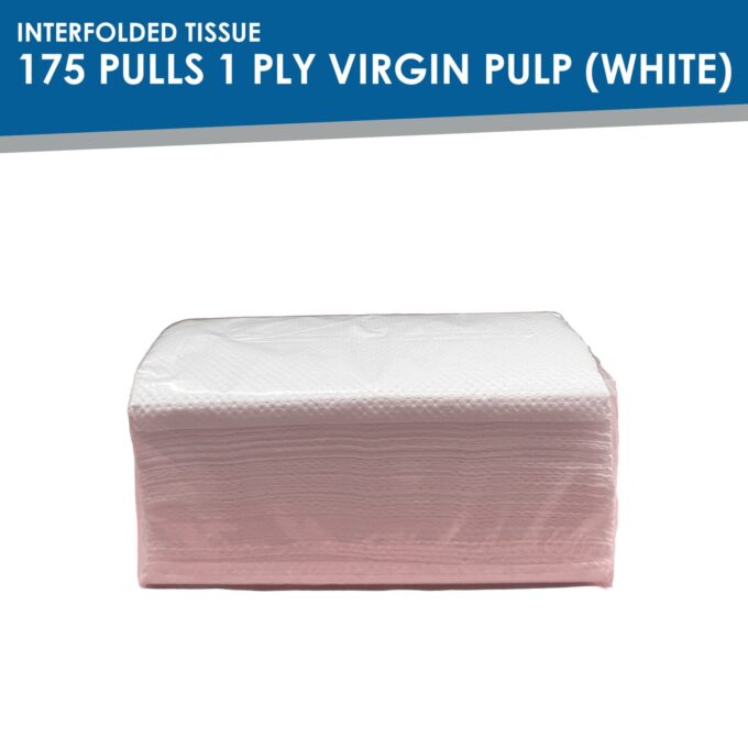 Interfolded Tissue 175 pulls 1 Ply Virgin Pulp (White) | HOSPECO
