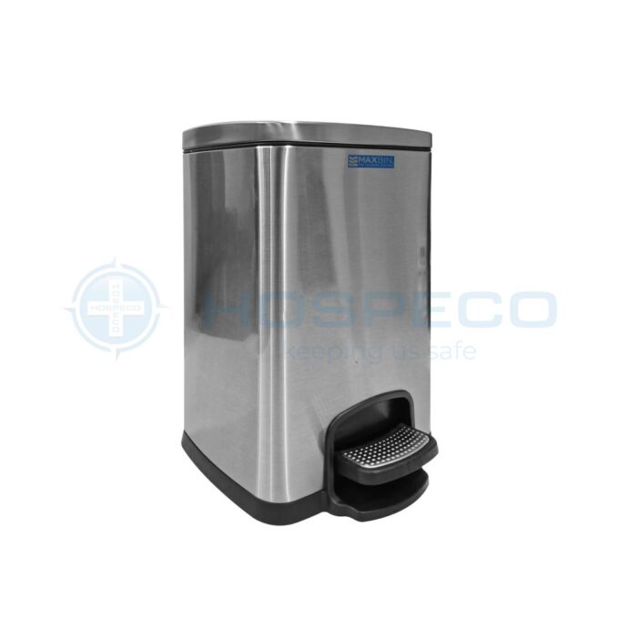 MaxBin 12L Stainless Steel Squared Step Bin