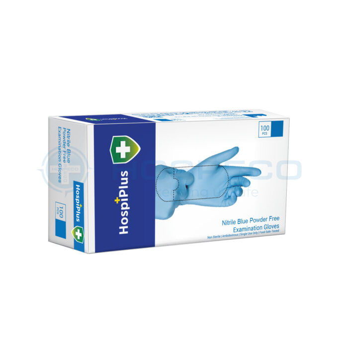 HospiPlus Nitrile Gloves Blue, Small