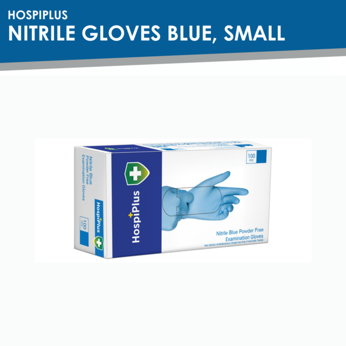 HospiPlus Nitrile Gloves Blue, Small