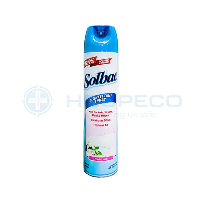 Solbac Fresh Linen Disinfectant Spray 400 grams | HOSPECO