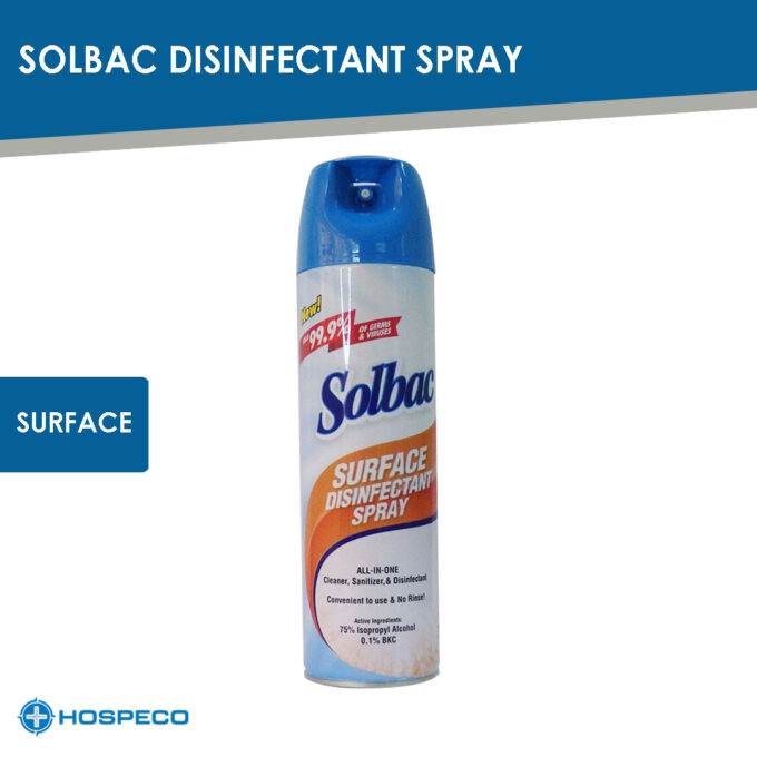 Solbac Surface Disinfectant Spray 500 ml | HOSPECO
