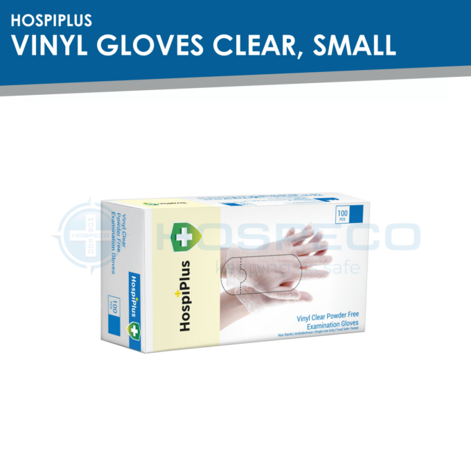 HospiPlus Vinyl Gloves Clear, Small