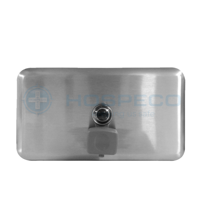 Stainless Steel Manual Liquid Soap Dispenser 800 ml (Horizontal) | Liquid Nozzle | Applicable for Liquid Soap | HOSPECO